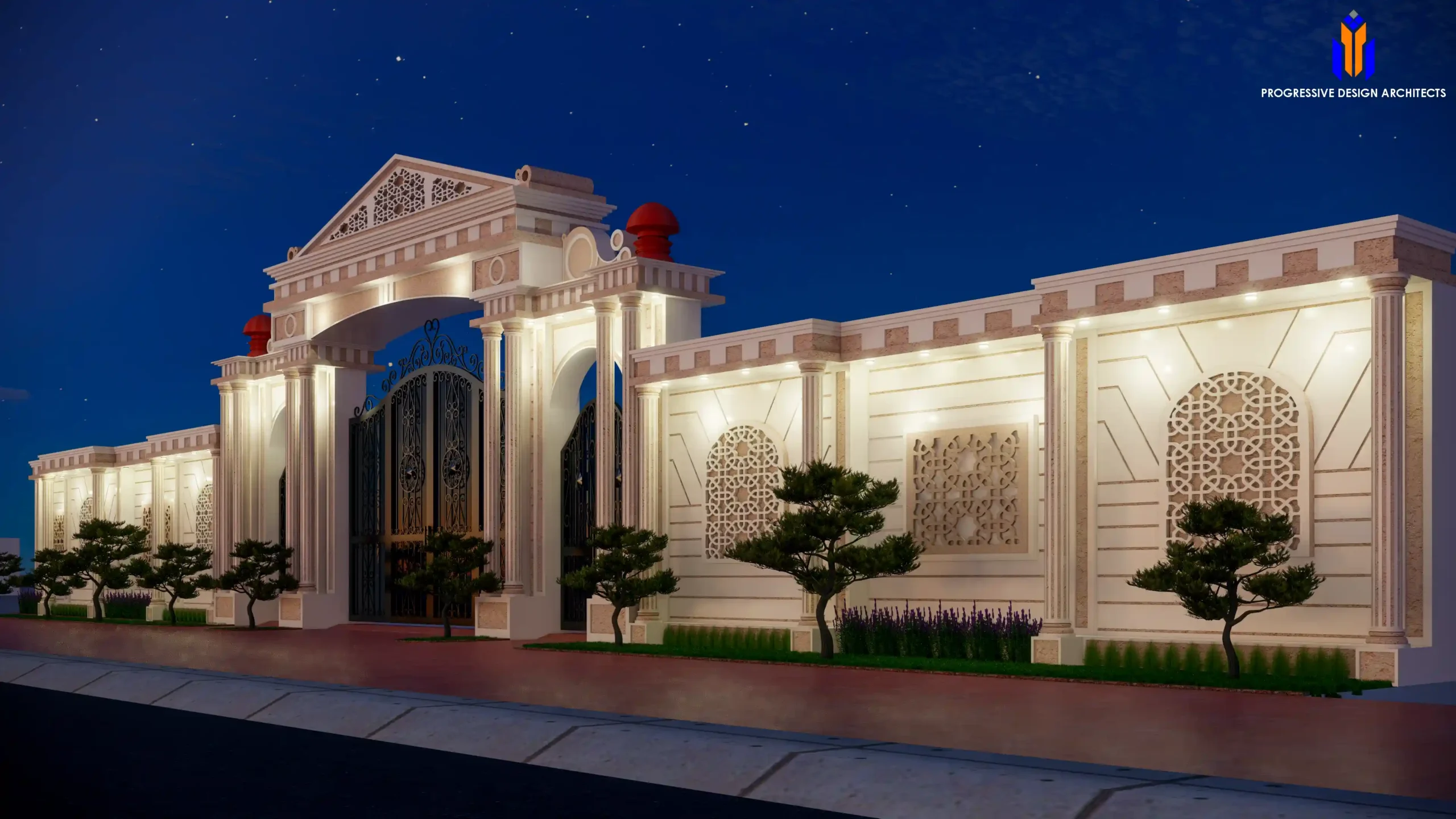 Boundary wall and gate OF A RESIDENTIAL MANSION AT UDALGURI NIGHT